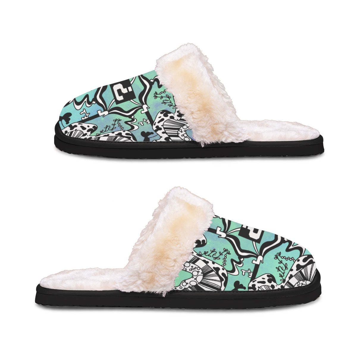 Unisex Teal Tipper Plush Slippers