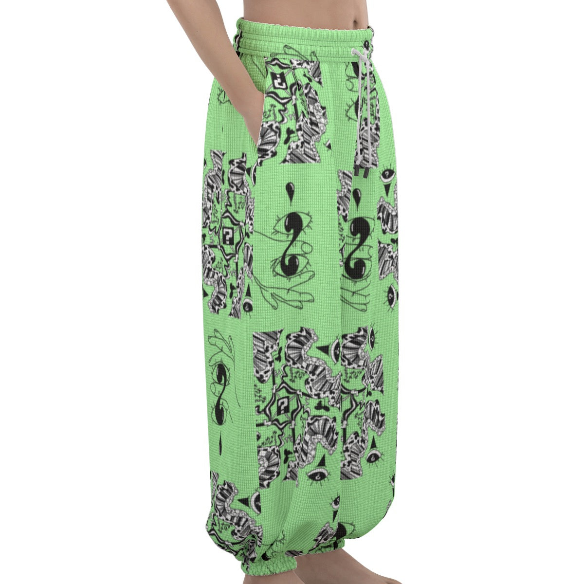Electric Mint Tipper Unisex Lantern Pants