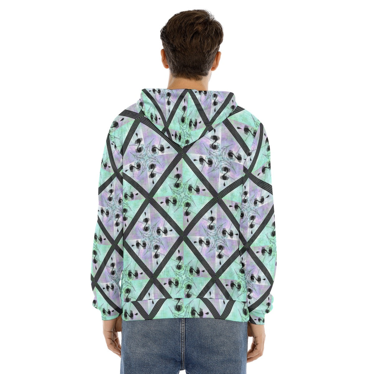 Tip Geometric Velvet Hoodie