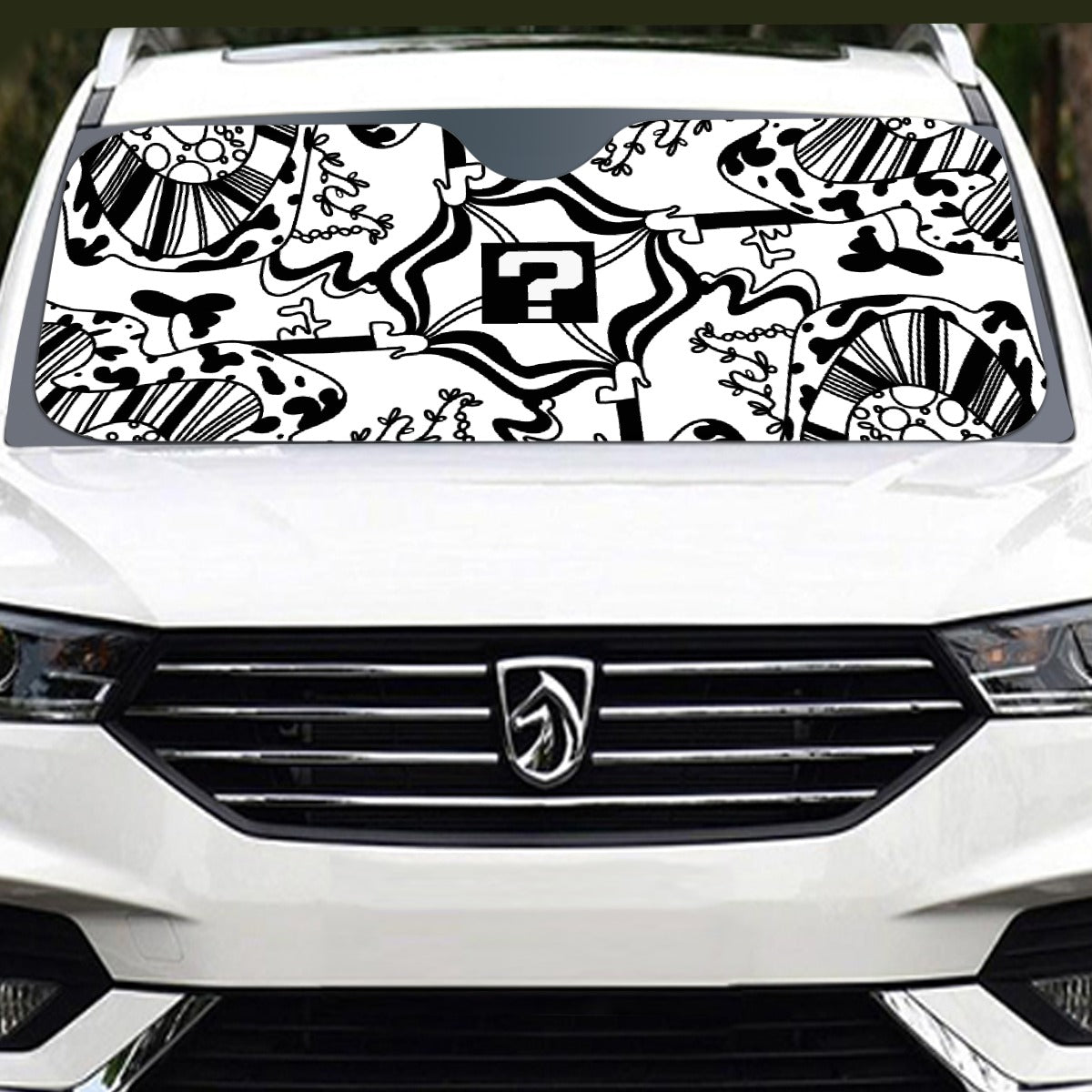 White TipDrip Windshield Sunshade | 145cm(57.1”)
