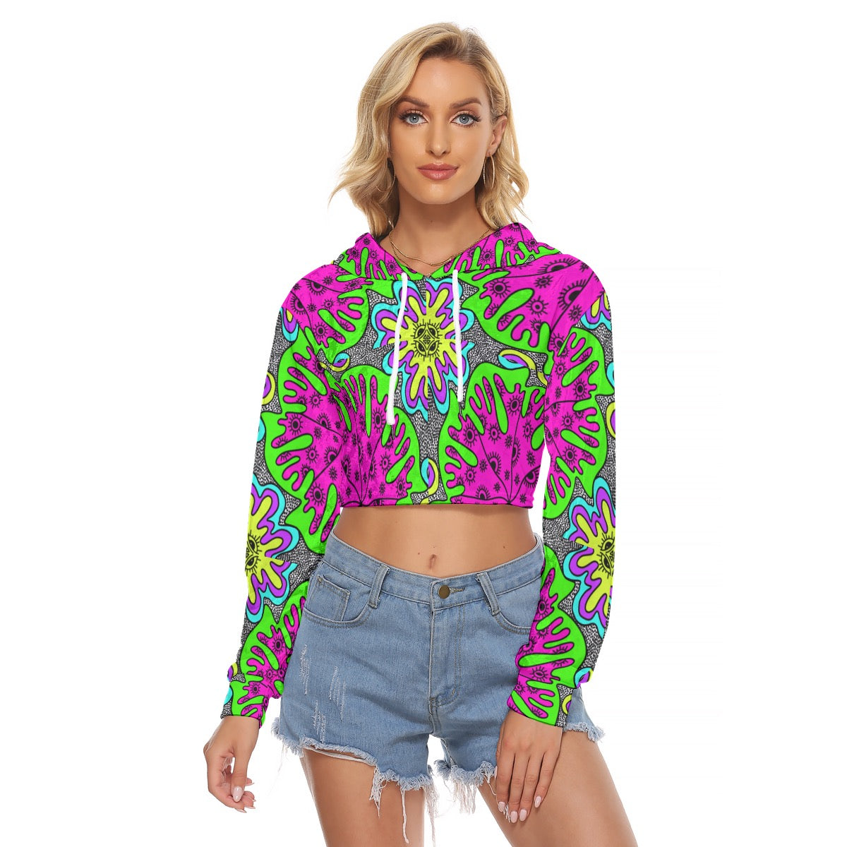 Watermeltin.v1 Velvet Crop Hoodie