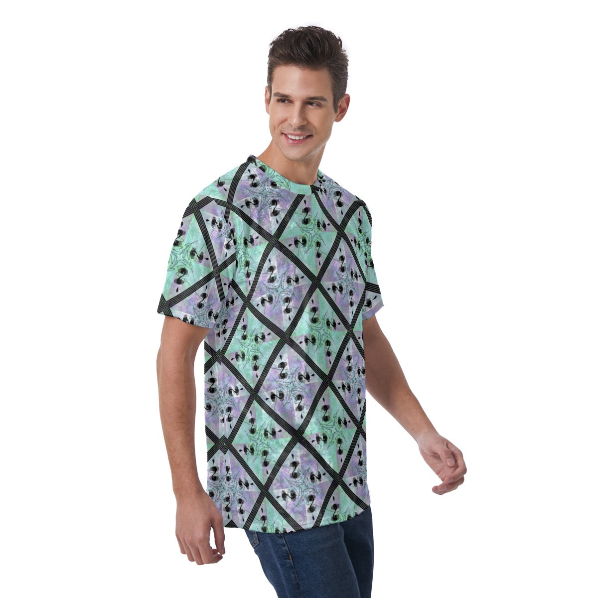 Tip Geometric Velvet Shirt