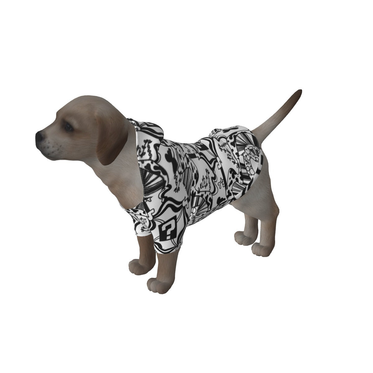 White TipDrip All-Over Print Dog's Pullover Hoodie
