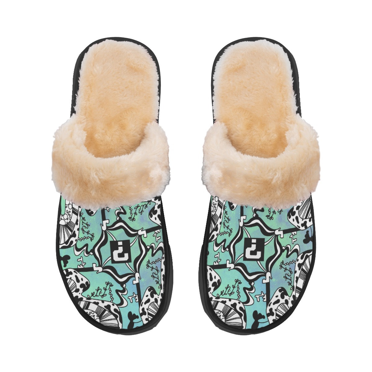 Unisex Teal Tipper Plush Slippers