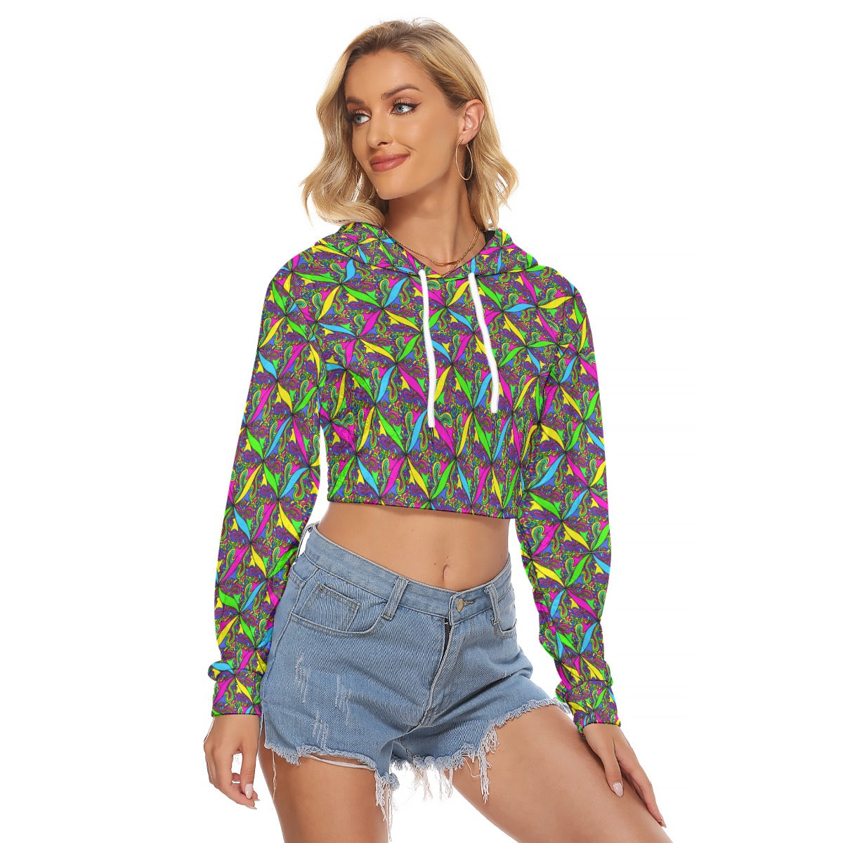 SW1RL.v1 Velvet Crop Hoodie
