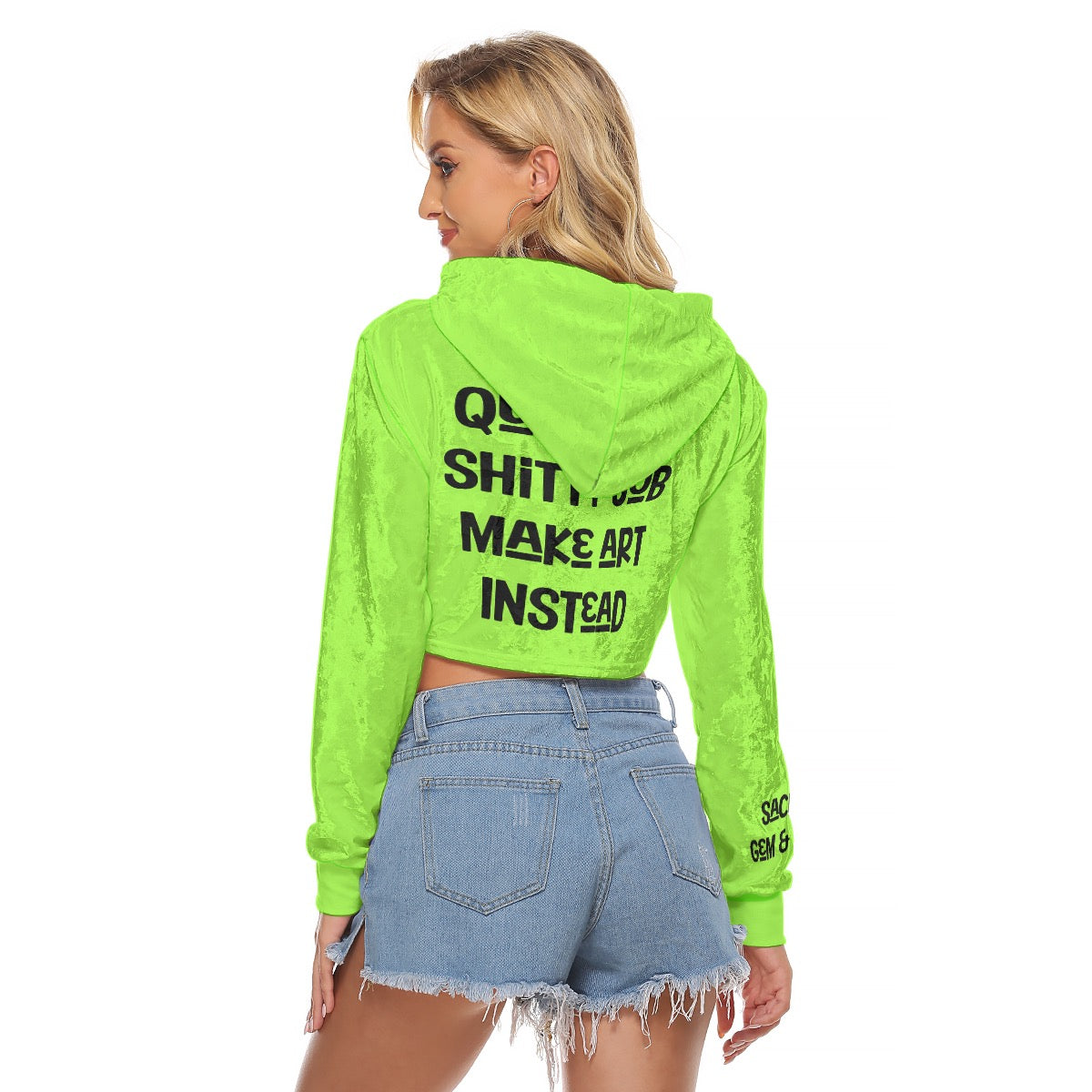 Universe Velvet Crop Hoodie
