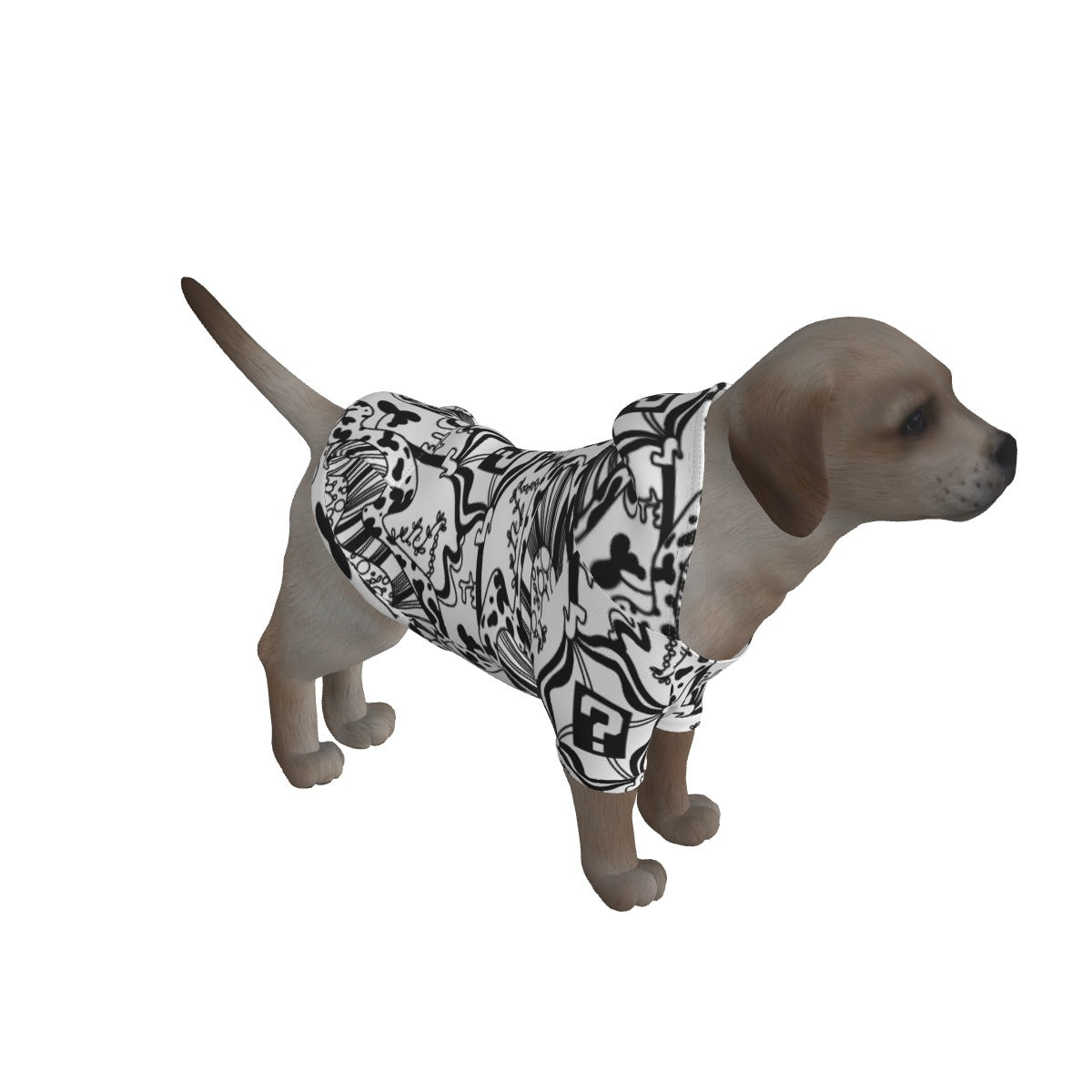 White TipDrip All-Over Print Dog's Pullover Hoodie