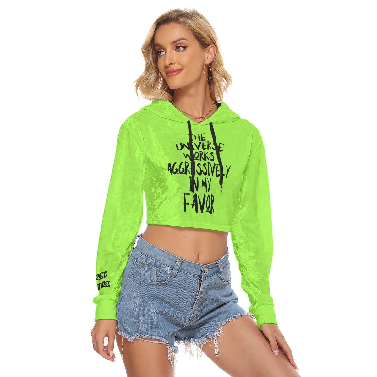 Universe Velvet Crop Hoodie