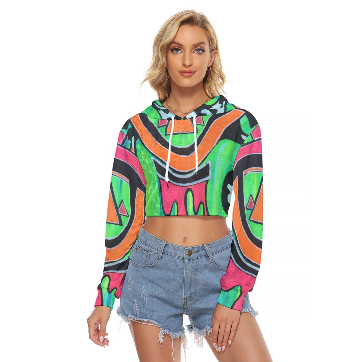 Wakaan Velvet Crop Hoodie