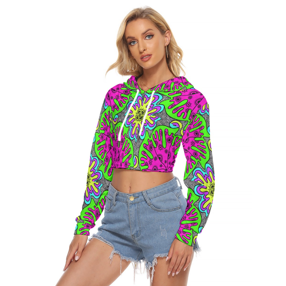 Watermeltin.v1 Velvet Crop Hoodie
