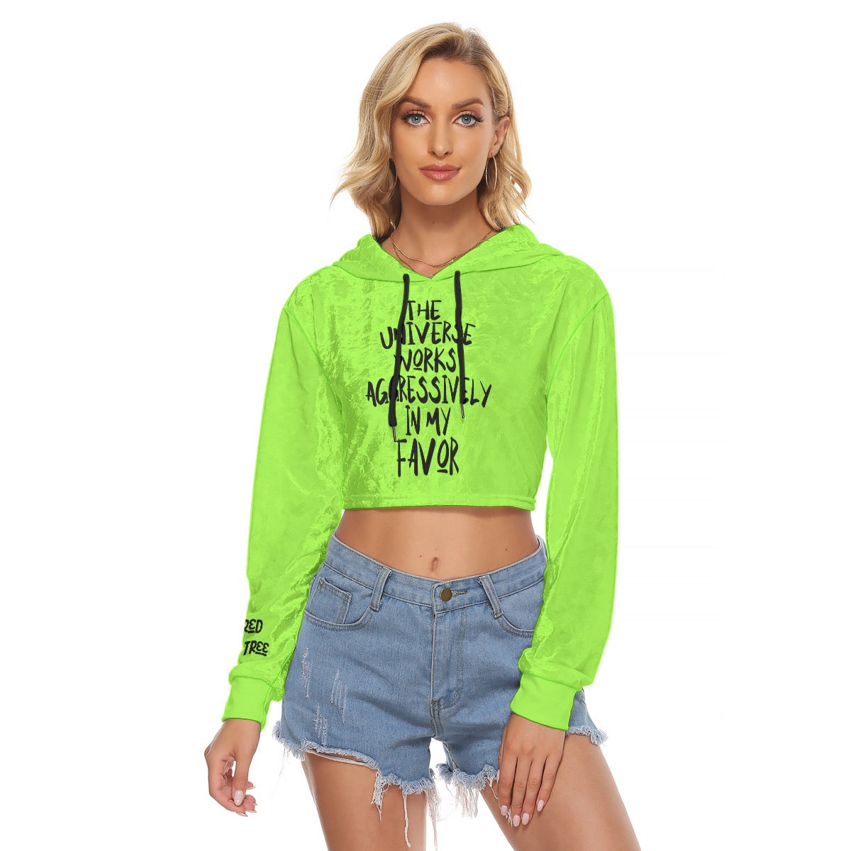 Universe Velvet Crop Hoodie