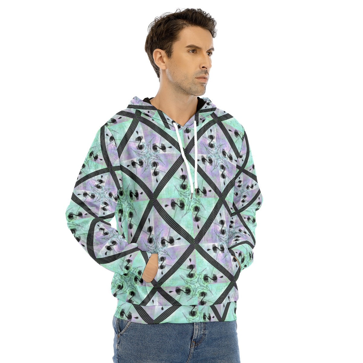 Tip Geometric Velvet Hoodie