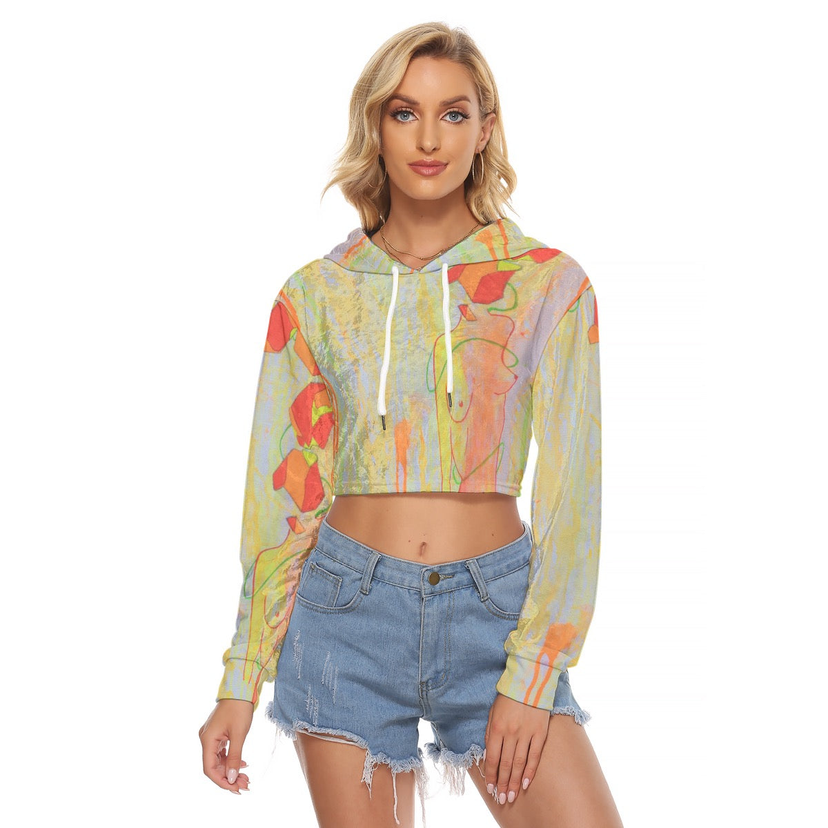 Boxed Thots Velvet Crop Hoodie