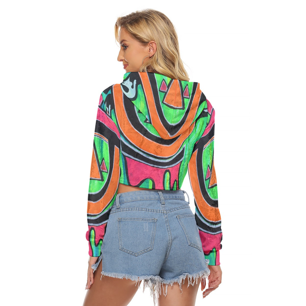 Wakaan Velvet Crop Hoodie