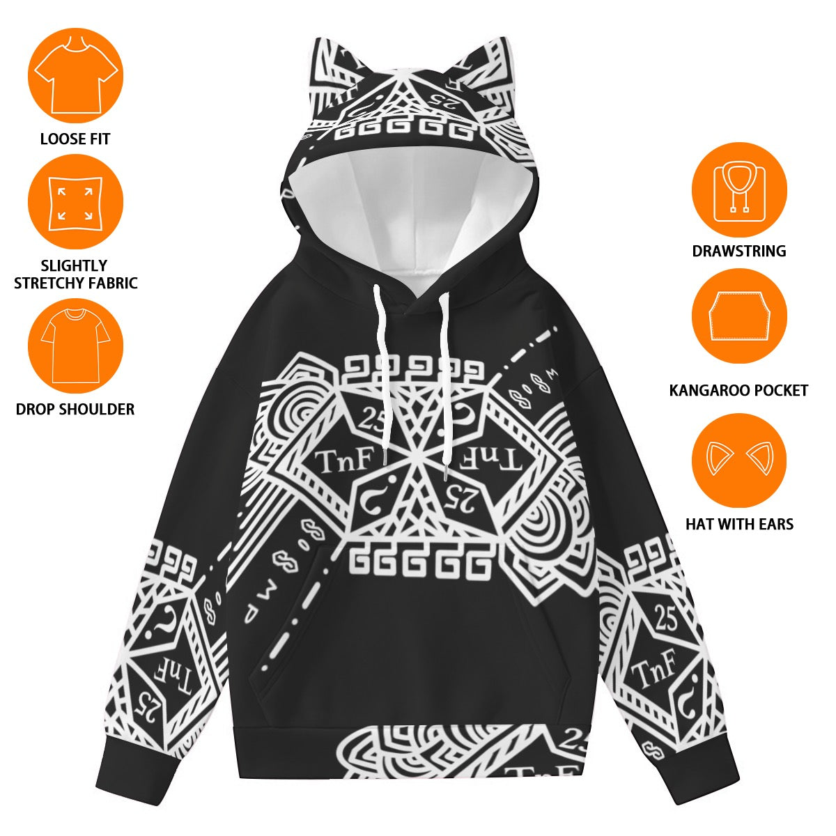 TnF 25 Hoodie With Decorative Ears