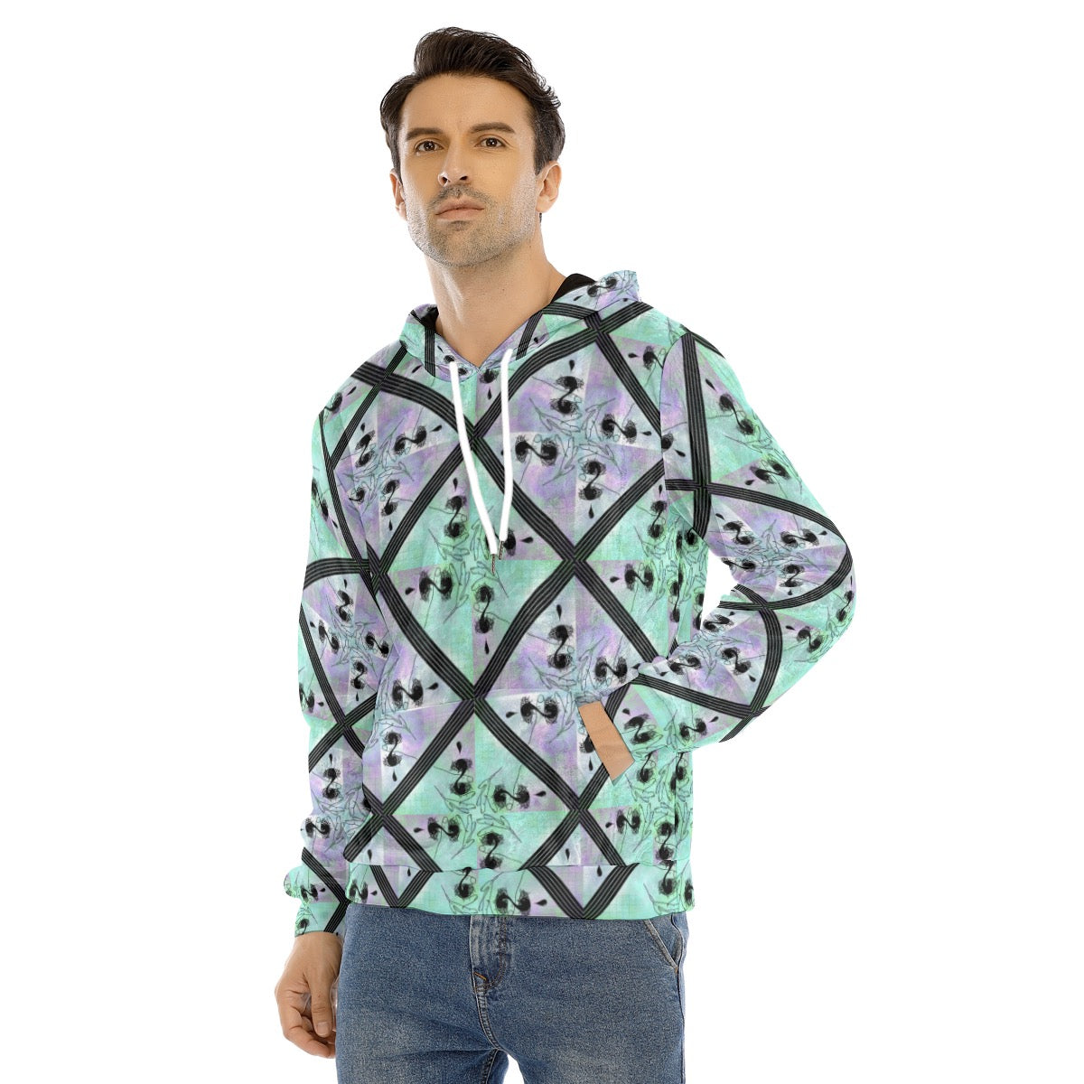 Tip Geometric Velvet Hoodie
