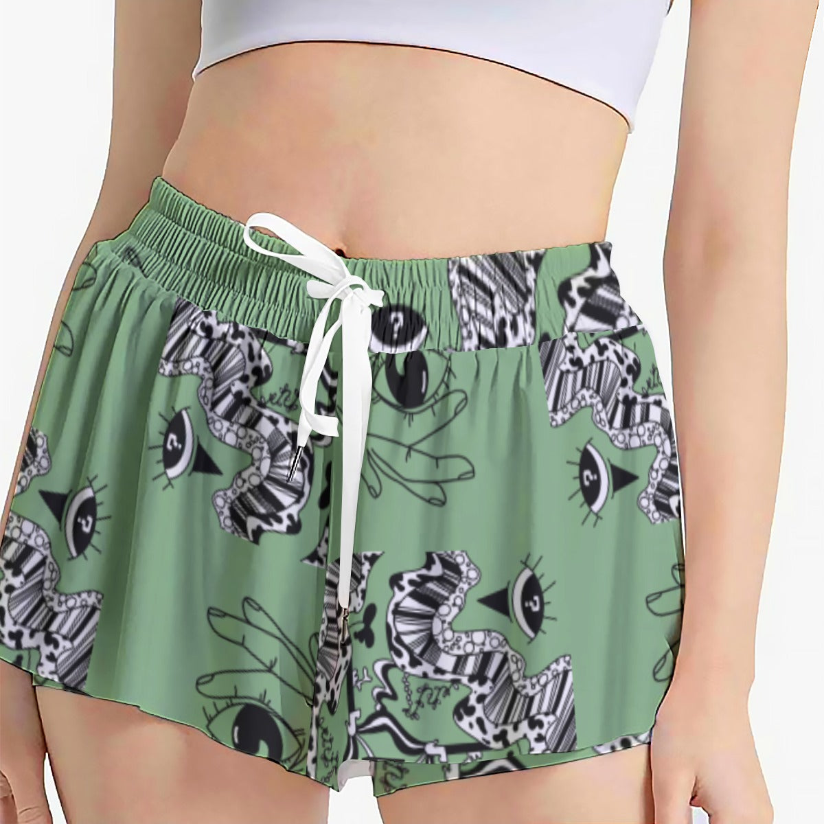 Tipped Sage Skort With Pocket