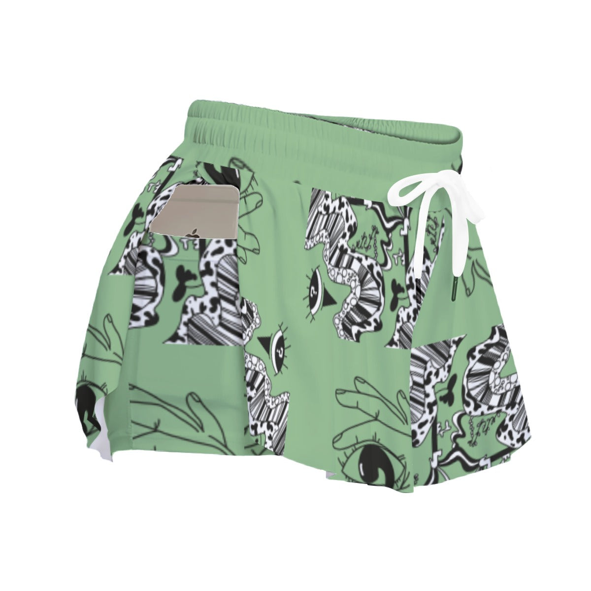 Tipped Sage Skort With Pocket