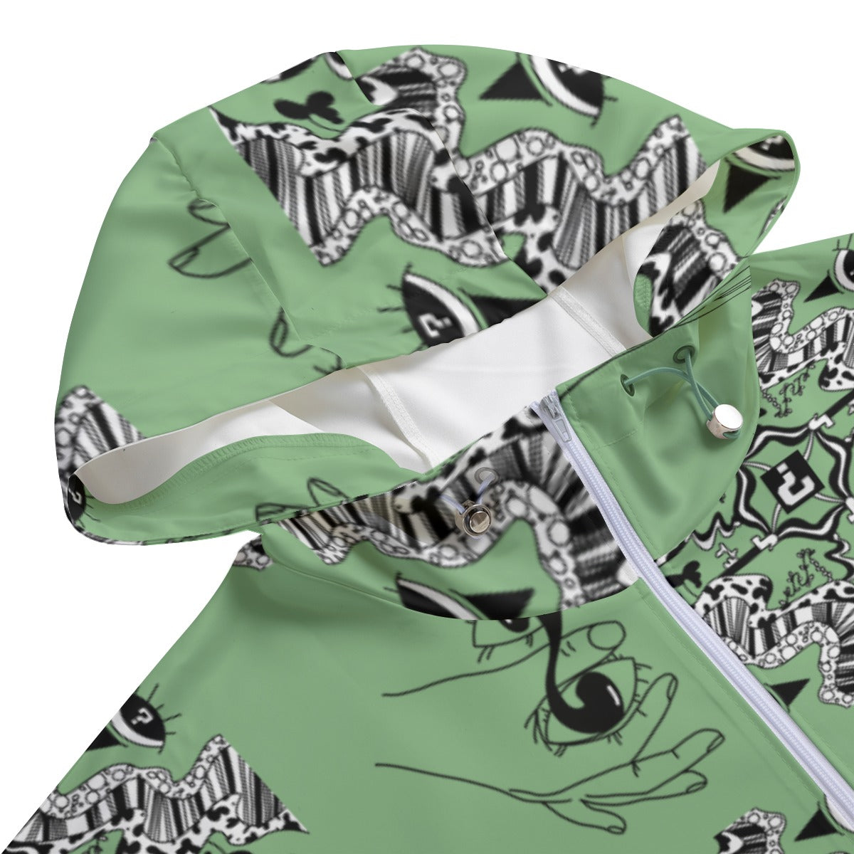 Sage Unisex Pullover Jacket With Zipper Closure