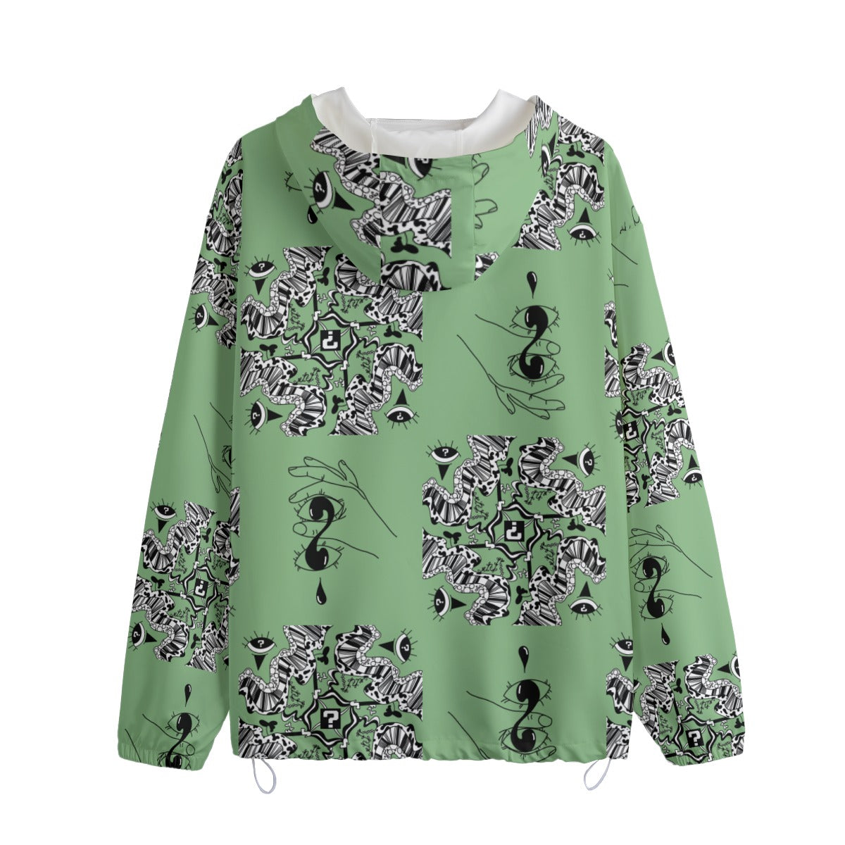 Sage Unisex Pullover Jacket With Zipper Closure