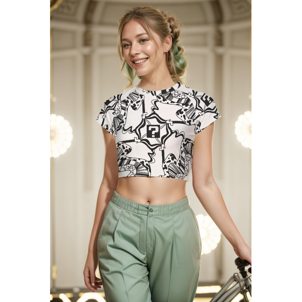 White TipDrip Cropped T-shirt