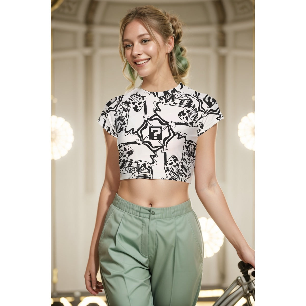 White TipDrip Cropped T-shirt