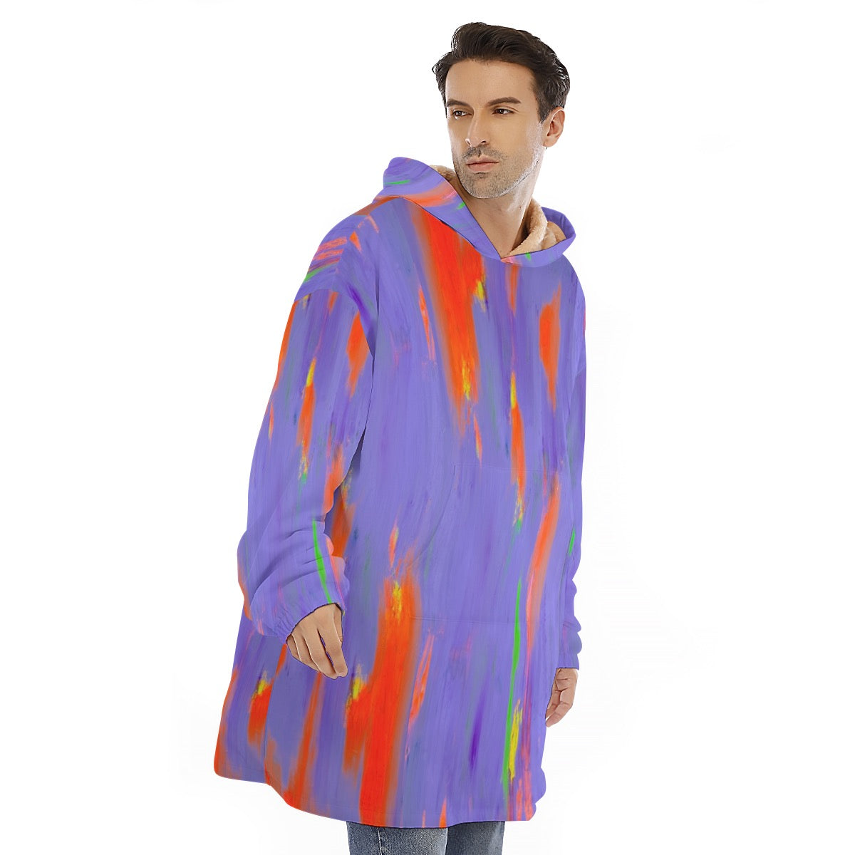 Lavendar Glitch Sherpa Fleece Thuggie