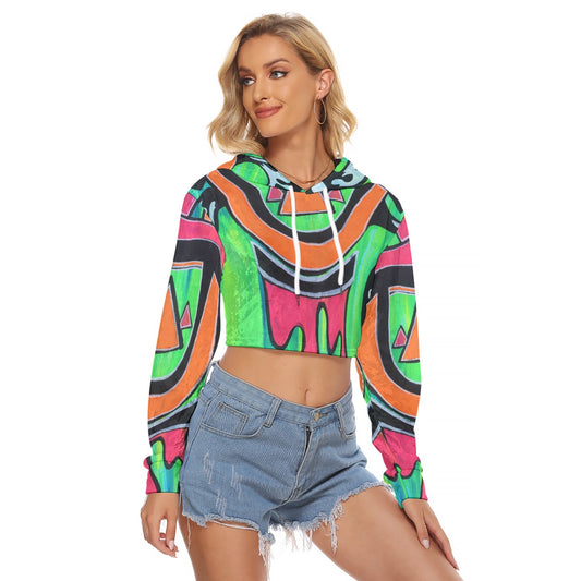 Wakaan Velvet Crop Hoodie