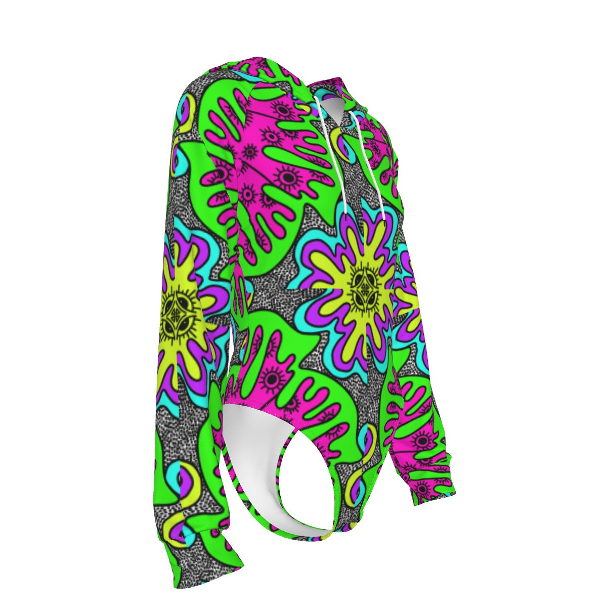 WATERMELTIN Splat Hooded Bodysuit w Sleeves