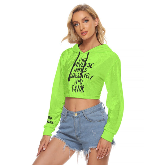 Universe Velvet Crop Hoodie