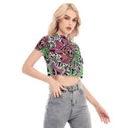 Watermelon Tipmouline Mesh Crop Top