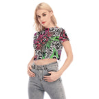 Watermelon Tipmouline Mesh Crop Top