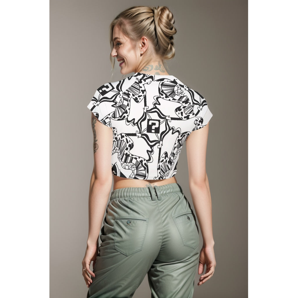 White TipDrip Cropped T-shirt