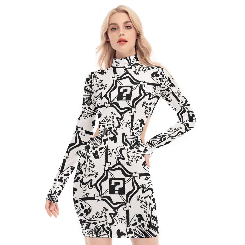 White TipDrip Hollow Hip Dress