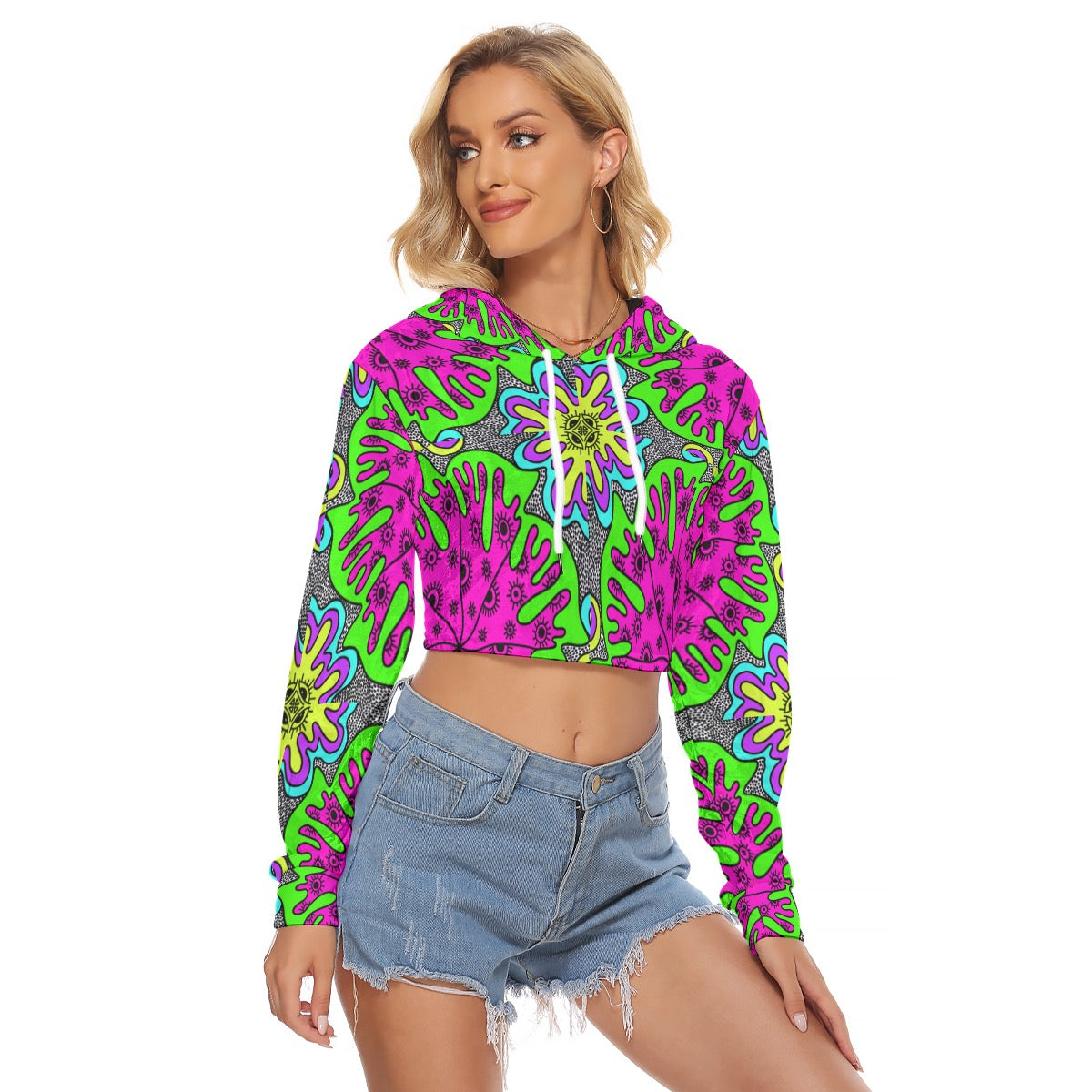 Watermeltin.v1 Velvet Crop Hoodie