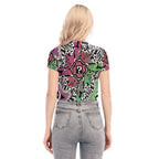 Watermelon Tipmouline Mesh Crop Top