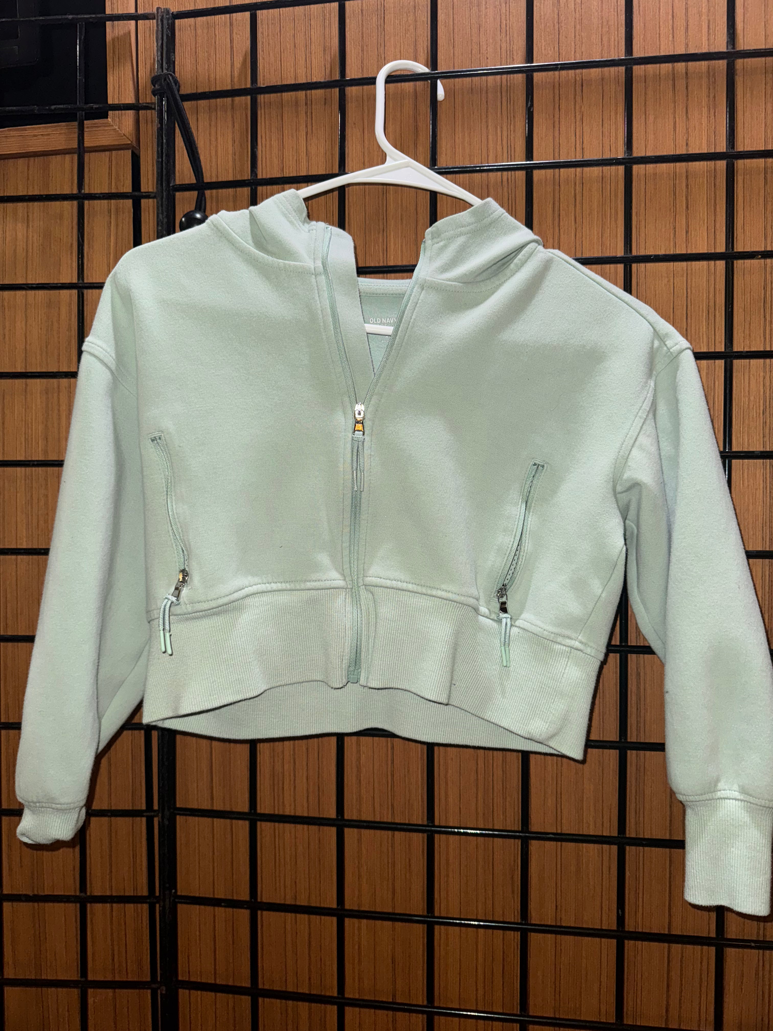 Baby Blue Crop Tip Zip-Up
