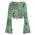 Sage Mesh Bell Sleeve Top